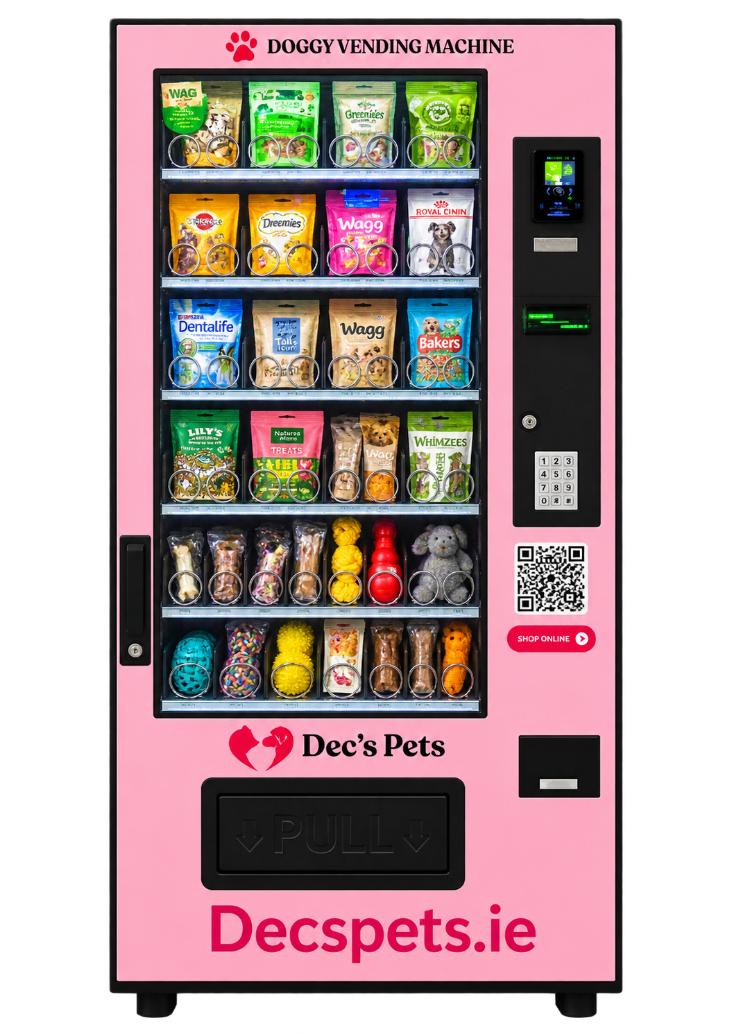 Pink doggy vending machine