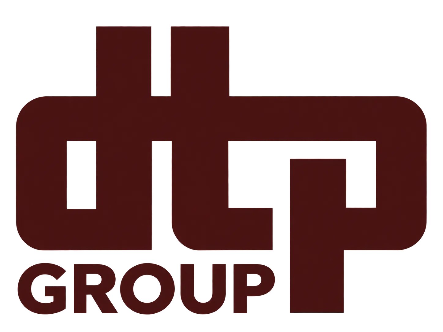DTP logo in burgundy
